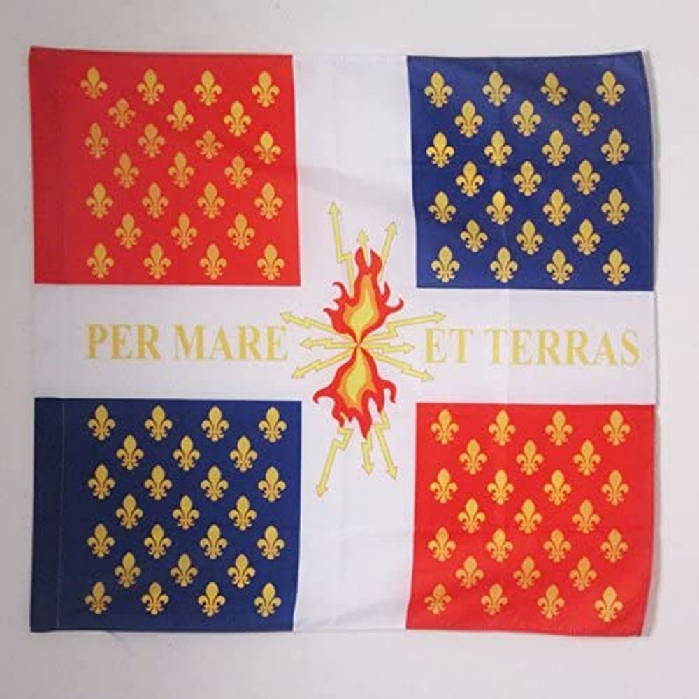 AZ FLAG - Compagnies Franches de la Marine Flag - 3x3 Ft - 100% Polyester Kingdom of France Banner with Sleeve - Fade Resistant - Vivid Colors - 3' x 3' Feet - 90x90 Cm