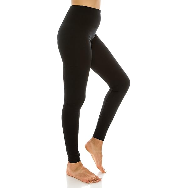 Women's High Waist Cotton Blend Control Leggings - Tummy Shaping Thigh Slimming Shapewear - View #5