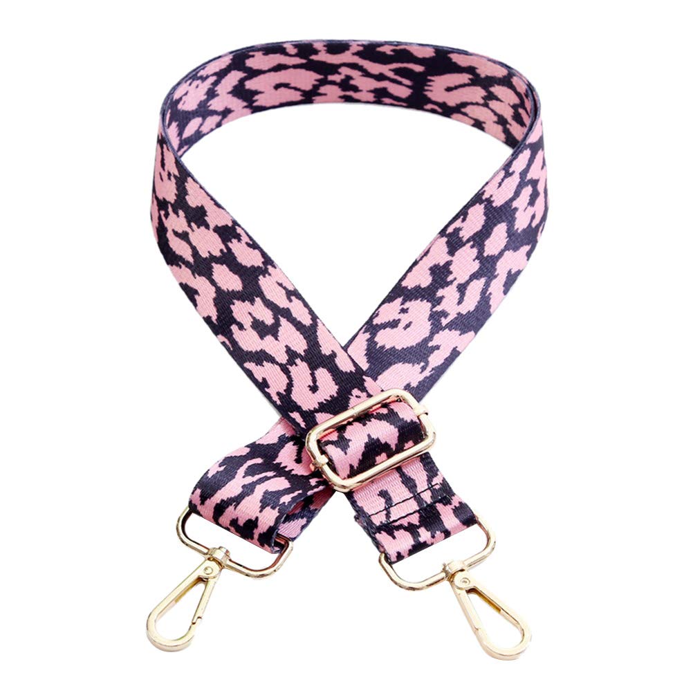 140CM Chic Wide Adjustable Bag Strap Contrast Color Leopard Print Straps for Bag Crossbody