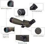 SVBONY Sv13 20-60x80 Spotting Scope with Smartphone Adapter Waterproof Angled view 6