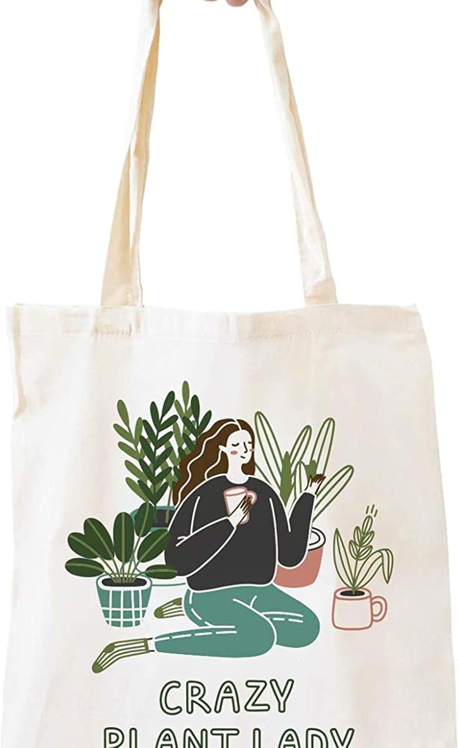 Cute Crazy Plant Lady Natural Cotton Reusable