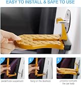 URAQT Car Door Pedal Orange Multifunction Foldable Roof Rack Foot Pedal view 4
