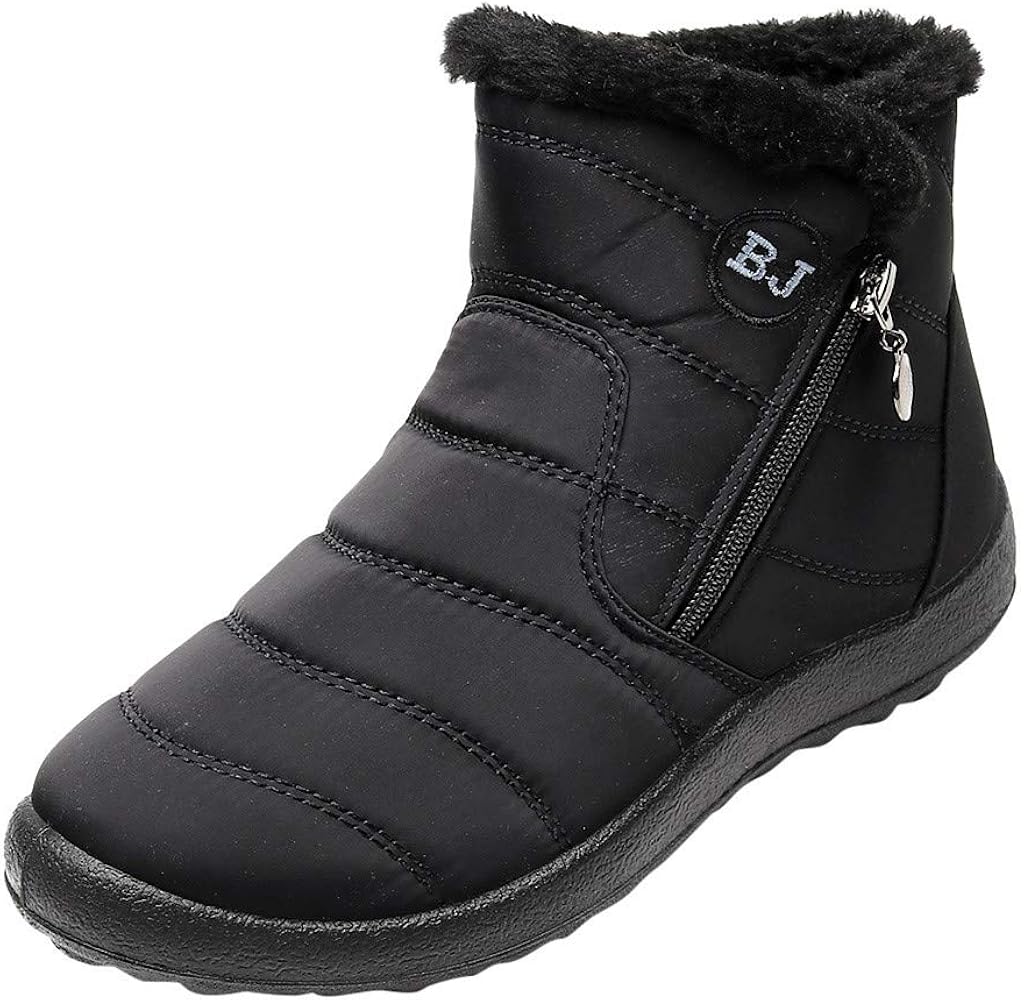 Flamedre Shoes Women's Winter Warm Waterproof Cotton Shoes Nylon Snow