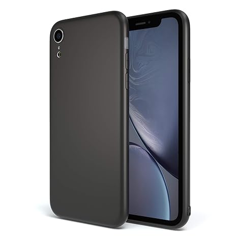 EAZY CASE Handyhülle Silikon mit Kameraschutz für Apple iPhone XR in schwarz matt, Ultra dünn, Slimcover, Silikonhülle, Hülle