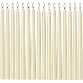 WPONSZU 16 Pack Ivory Taper Candles, 7-8 Hours Burn Time, Unscented, Smokeless and Dripless, 4/5 x 10 Inch for Christmas,Household,Dinner,Wedding,Valentine's Day,Party and Home Décor Candlesticks