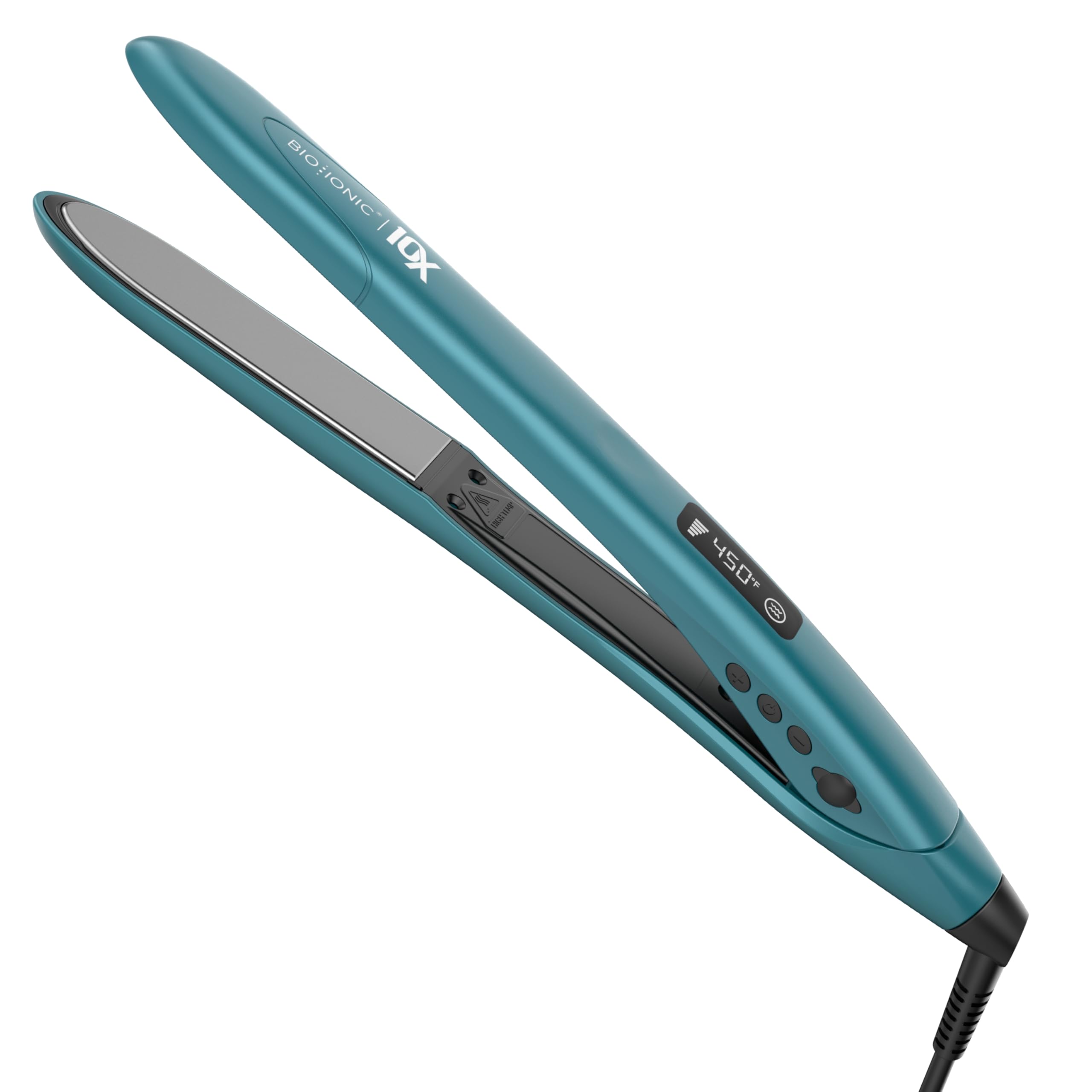 Photo 1 of Bio Ionic 10X Styling Iron, Hair Straightener with 1" Sonic Vibrating Plates, Flat Iron with Ion Generating Mineral Complex, Versatile Hair Straightener and Curler, Limited Edition Teal Tides