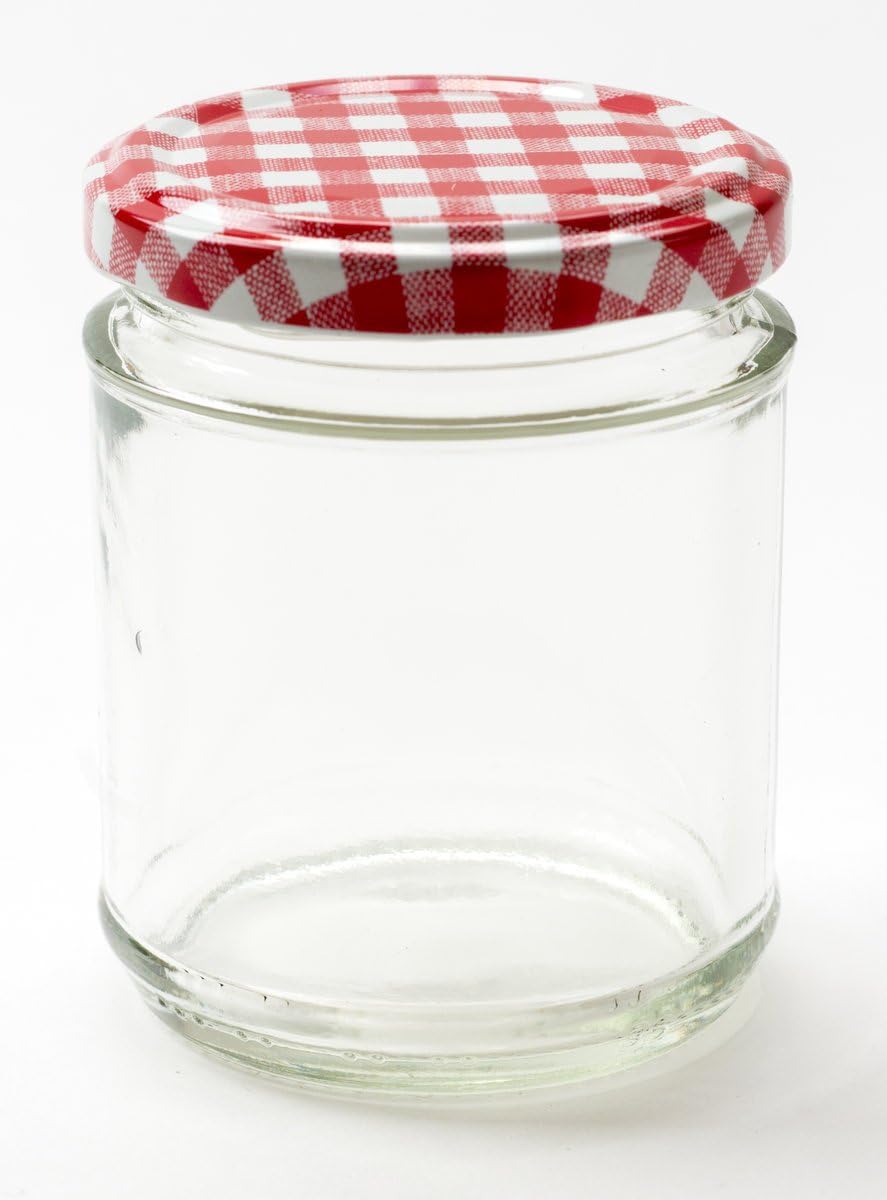 Nutley'S 190Ml Round Glass Jam Jar With Red Gingham Lid (Pack Of 6