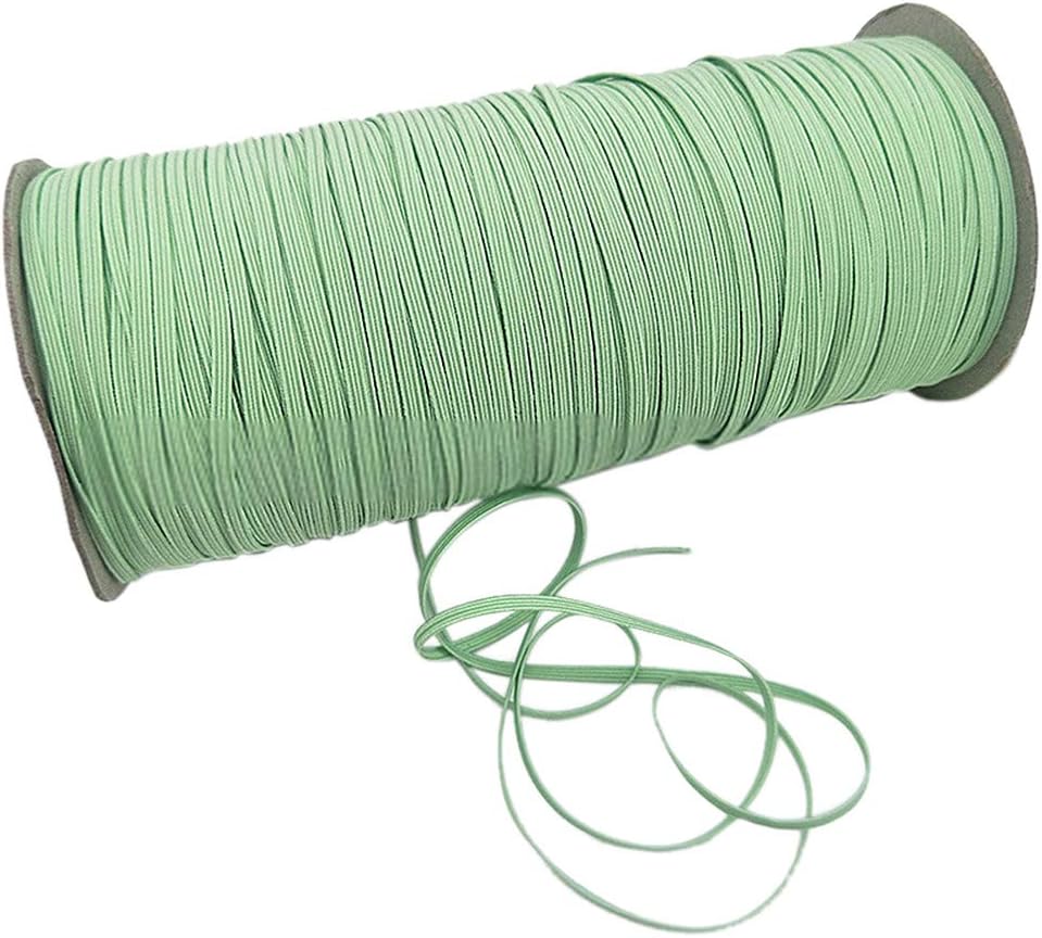 LOOGOOL Elastic Band 1/8 inch 200 Yards Elastic Strap Elastic Cord Elastic Strap Sewing DIY Crafts (Green)