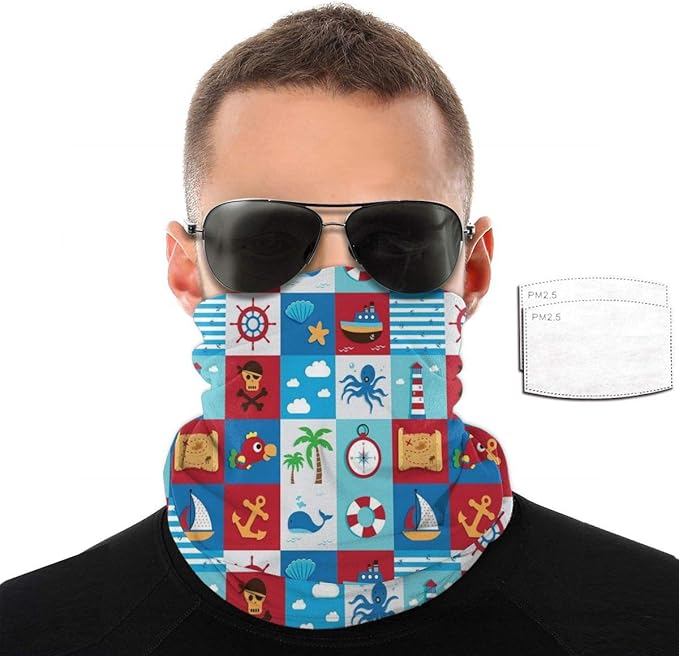 Balaclavas Washable Headwear Bandanas with Filter Cartoon