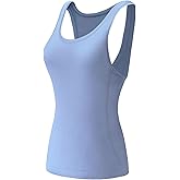 Racerback Workout Tank Tops for Women – Sleeveless Gym Yoga Shirts, Athletic Sports Camisole, Scoop Neck Seamless Activewear