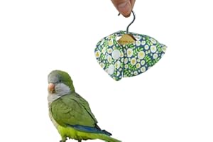 GUANLANT Monk Parakeets Anti-bite Elizabethan Soft Bird Collar, Sun Conures Feather Plucking Protection, Cockatiels Parrot Recovery Cones, Quaker Parrot Neck Protection With Wood Hanger