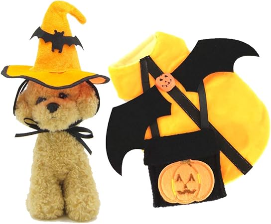 Hund Katze Halloween Kürbis Kostüm Welpe Fleece Mantel Haustier Cosplay