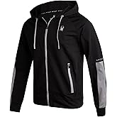 Spyder Mens Zip up Hoodie - Athletic Tech Double Knit Full Zip Gym & Workout Hoodies for Men with Side Pockets