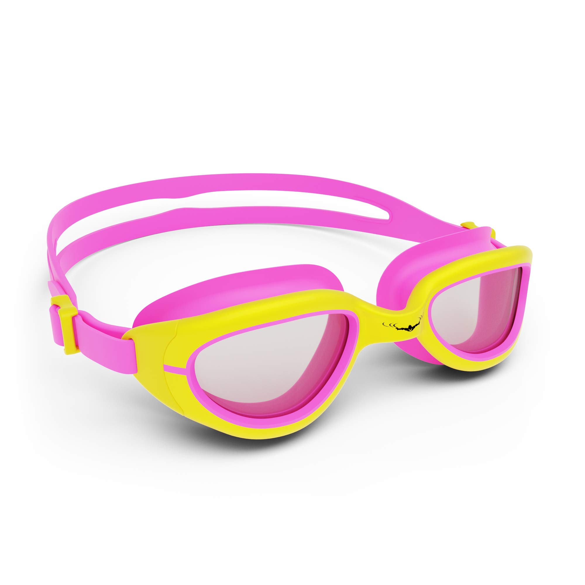 AqtivAqua Kids Swimming Goggles Kids 6-14 3-6 Swim Goggles for Childrens Girls Boys (HotPink/Yellow colour)