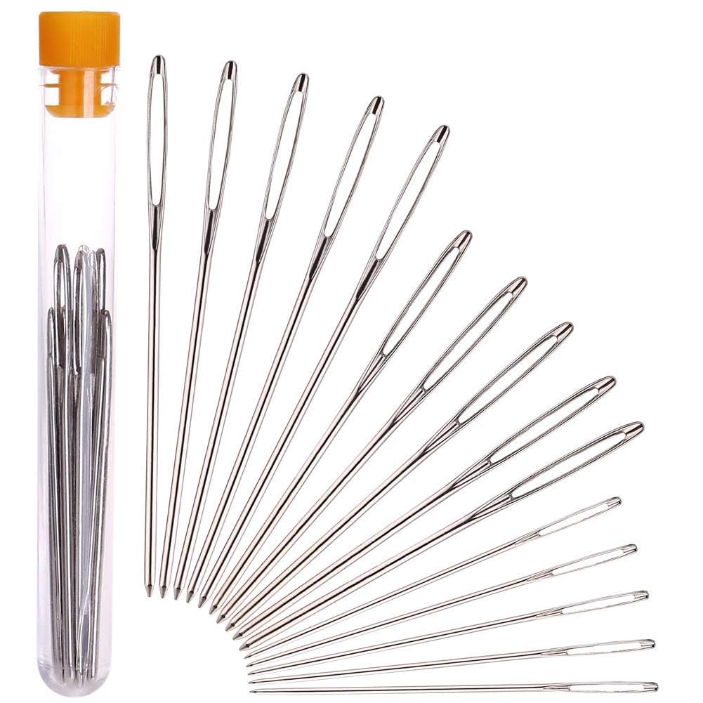 H&S Large Eye Blunt Needles 15pcs Yarn Knitting Needles Sewing Big Eye Darning Needles Wool