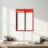 Karrma Ltd 2026 A4 Month to View Wall Calendar 2 Columns Spiral Bound view 6