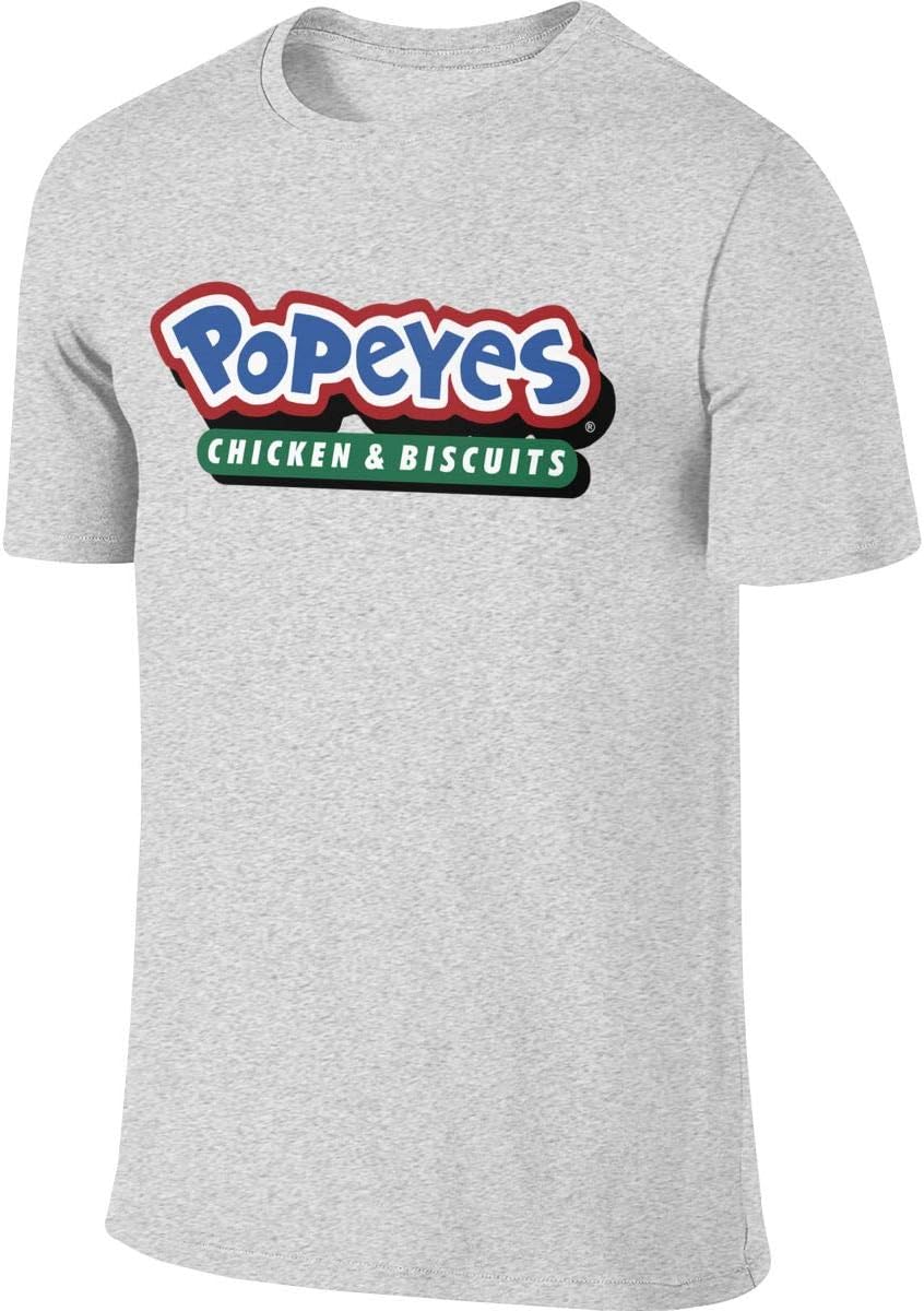 PORRO New Personalized Popeyes Wordmark Logo Fashion Funny T Shirts O-Neck for Mens Black