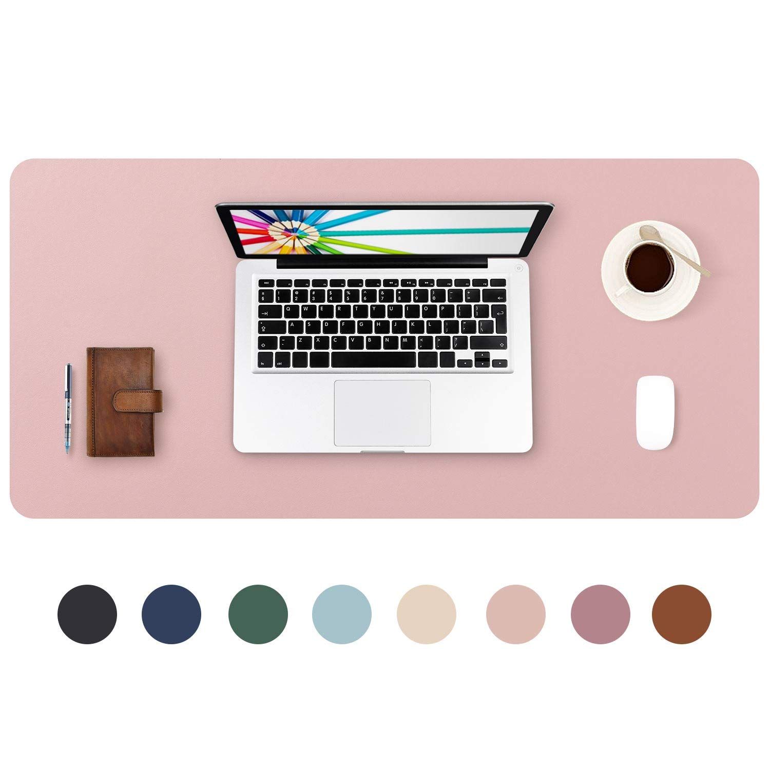 Desk Pad Large 31.5" X 15.7" DOBAOJIA Extended Mouse Mat Large Mouse Pad XL Desk Blotter Writing Pad for Laptop/Office/Home, PU Leather Side Waterproof +Suede Side Non-Slip (Pink)