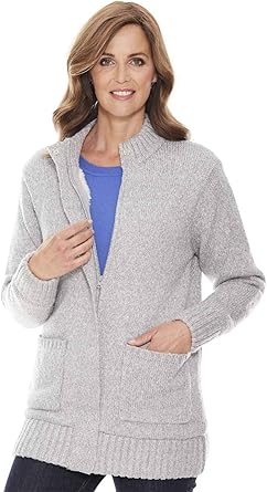 borg lined cardigan womens