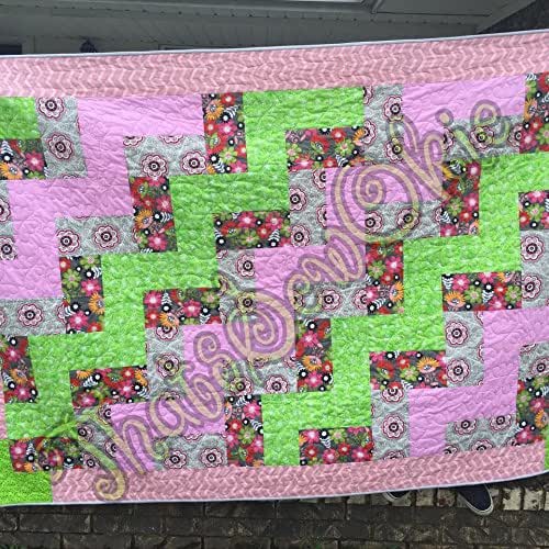 Twin Size Girl's Floral Quilt Handmade Products