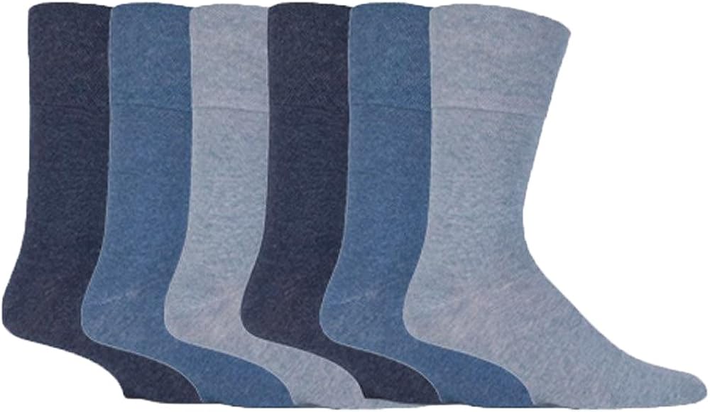 IOMI 6 Pack Mens Loose Wide Top No Elastic Non Binding Cotton