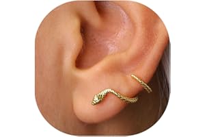 Plenky Huggie Earrings for Women-14K Gold/Silver/Black Plated Safety Pin Starfish Butterfly Snake Pearl Bee Earrings for Women Gold Hoop Earrings