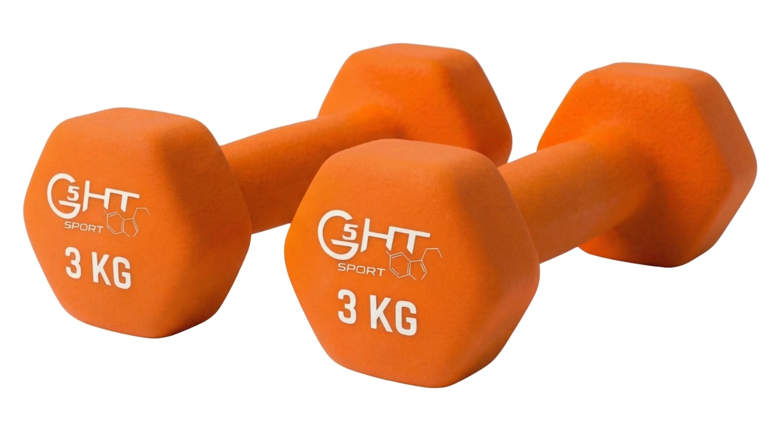 G5 HT SPORT Neoprene Dumbbells for Gym and Home Gym, Non-Slip 0.5 to 6 kg, Pair or Single (2 x 3 kg)
