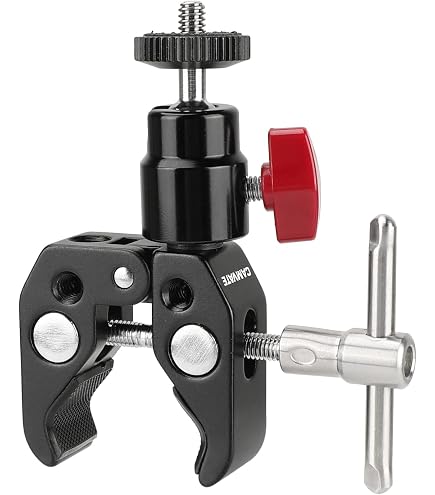 Articulated Camera Clamp CAMVATE 15mm Rod Clamp With Mini Ball Head - 1/4-20 Thread For Camera Accessories 1/4-20 Thread Adapter