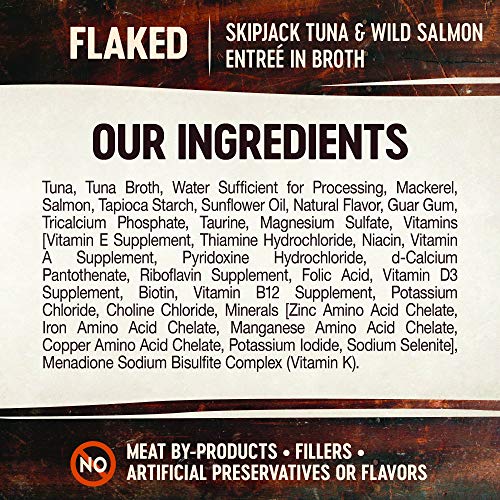 WELLNESS CORE SIGNATURE SELECTS FLAKED ADULT WET CAT FOOD, NATURAL, PROTEIN-RICH, GRAIN FREE, 2.8 OUNCE, 12 PACK (SKIPJACK TUNA & WILD SALMON)