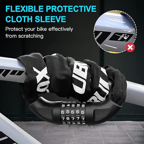 UBULLOX Bike Chain Lock 4FT Bike Lock 5-Digit Combination