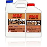 MAS Epoxies Penetrating Epoxy Resin Wood Sealer, 1.5 Quart | Solvent-Free Epoxy Sealer, Srengthens &amp; Seals Wood, Rotten Wood for Deck Repair, Door Frames, Rot Repair and Restoration