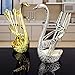Dinnerware Set & Fruit Fork Set & Dessert Flatware Set, CRIVERS Decorative Swan Base Holder with 3 Forks and 3 Spoons (Set of 2) (Gold)
