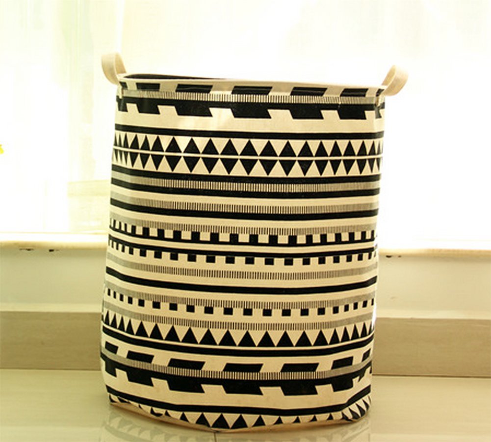 Schwarze Streifen Haodou Leinen Schmutzige Kleidung Aufbewahrungskorb
