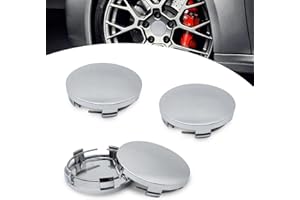 Flygun 4 PCS Car Wheel Hub Center Cap, 2.36" OD 2.2" ID Wheel Hub Modification Decoration, ABS Rust-proof Durable Snap-in Anti-falling Fastening Installation Accessories, Universal for Cars (Silver)