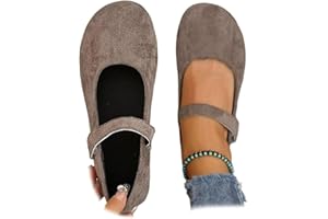 Orthopedic Suede Ballet Mary Jane Flats for Women, Wide Toe Box Vintage Black Mary Janes Shoes, Elegant Comfortable Slip-On B