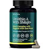Urolithin-A Complex w Shilajit, Organic Sea Moss, Ashwagandha & Tongkat Ali, Natural Energy, Libido, Hormone Balance, and Focus for Men & Women (Made in USA - 3rd Party Tested)