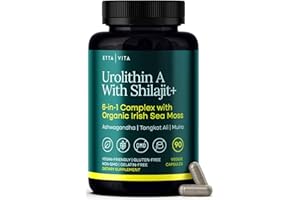 ETTA VITA Youthful Urolithin-A Complex w Shilajit, Organic Sea Moss, Ashwagandha & Tongkat Ali, Natural Energy, Libido, Hormone Balance, and Focus for Men & Women (Made in USA - 3rd Party Tested)