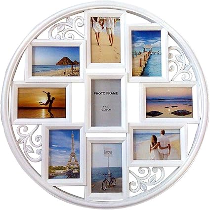 Mkun 4x6 Wall Collage Picture Frames Round Circular Wall Hanging Picture Photo Collage Frame With Leaf Decoration 9 Opening White Amazon Co Uk Kitchen Home Mkun 4x6 Wall Collage Picture Frames Round Circular Wall Hanging Picture Photo Collage Frame With Leaf Decoration 9 Opening White Amazon Co Uk Kitchen Home