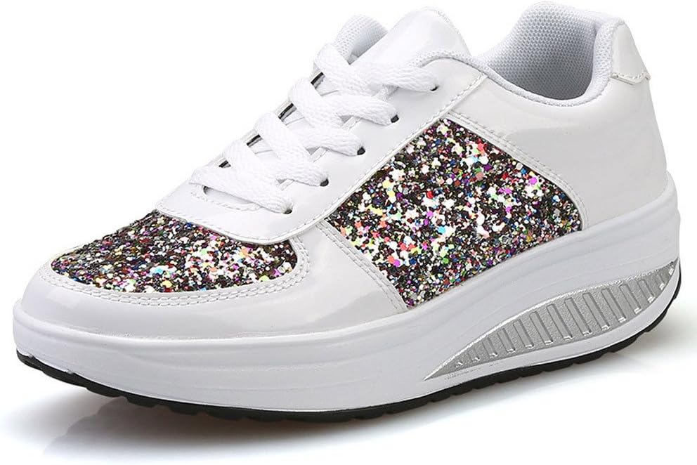 Nevera Women's Casual Wedges Sneakers Sequins Ladies Fashion Sport Walking Shoes