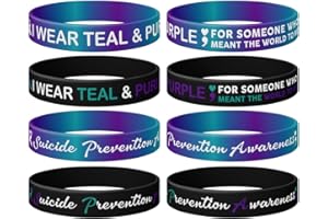 RAZPAH Suicide Prevention Awareness Silicone Wristband Bracelet, I Wear Teal & Purple for Someone Who Meant The World to Me Wristband Bracelet, Stretch Wristbands Unisex Size for Women Men Teen (12-pack)