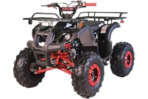 X-PRO 125cc ATV 4 Wheels Wheelers Quad 125 ATV Quads with LED Lights, Big 19"/18" Tires!(Black)