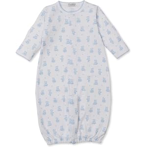 kissy kissy Baby Boys Teddy Bears Print Convertible Nightgown, Light Blue, Small