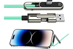 Sideways Phone Charger,240W Foldable Fast Charging Sideways Cord - 2 in 1 Invisible Holder Charger Cable Stand - for Outdoor 