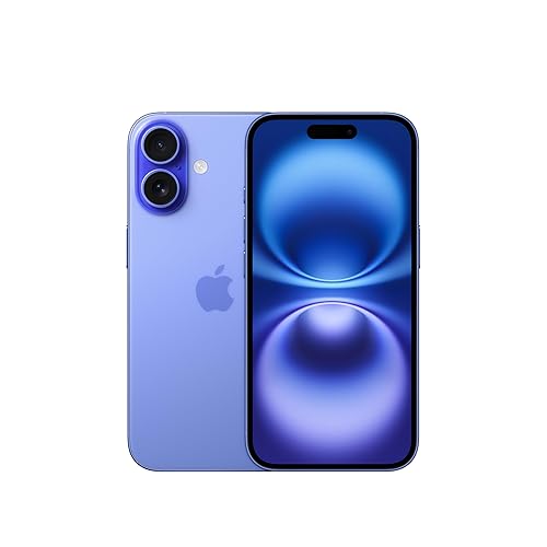 Apple iPhone 16 256 GB: 5G Mobile phone with Apple Intelligence, Camera Control, A18 Chip and a Big Boost in Battery Life. Works with AirPods; Ultramarine