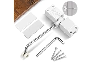 BEIVOBY Automatic Door Closer – Adjustable Self Closing Door Hinge, Spring Loaded Zinc Alloy Door Closer with White Finish, DIY Easy Install Interior Door Safety Device for Kids & Pet Protection