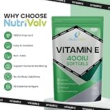 NutriVolv Vitamin E 400IU 90 Softgels Antioxidant Skin Support Immune view 3