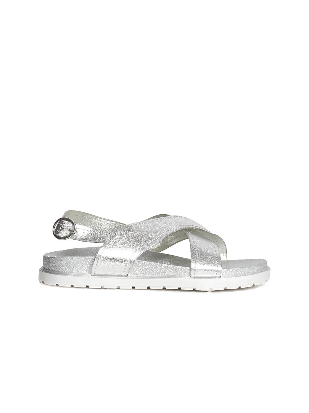 meriggiare women synthetic silver flats 40 eu
