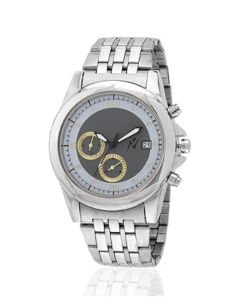 IIk Collection Watches Analogue Blue Dial Day and Date Mens and Boys Watch with Stainless Steel Chain