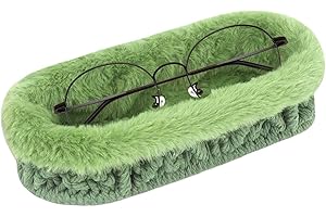 OPULANE Glasses Holder,Anti-scratch Plush Lined Eyeglass Holder Stand for Nightstand Desk Storage Organizer