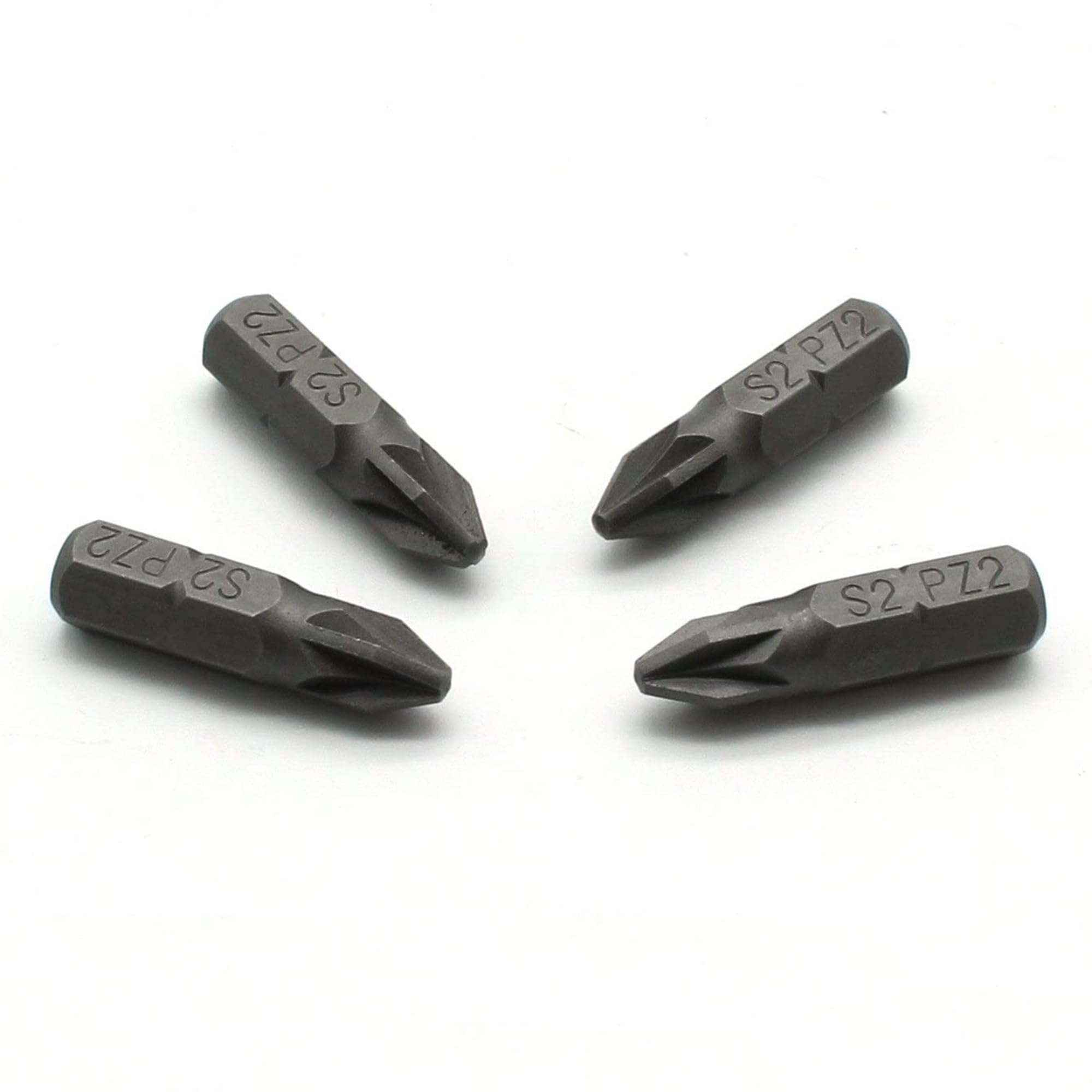 TEMO 50pc Pozi PZ2 Impact Ready 1 inch (25mm) Length Screwdriver Insert Bit hex Shank with Quick Release Slot